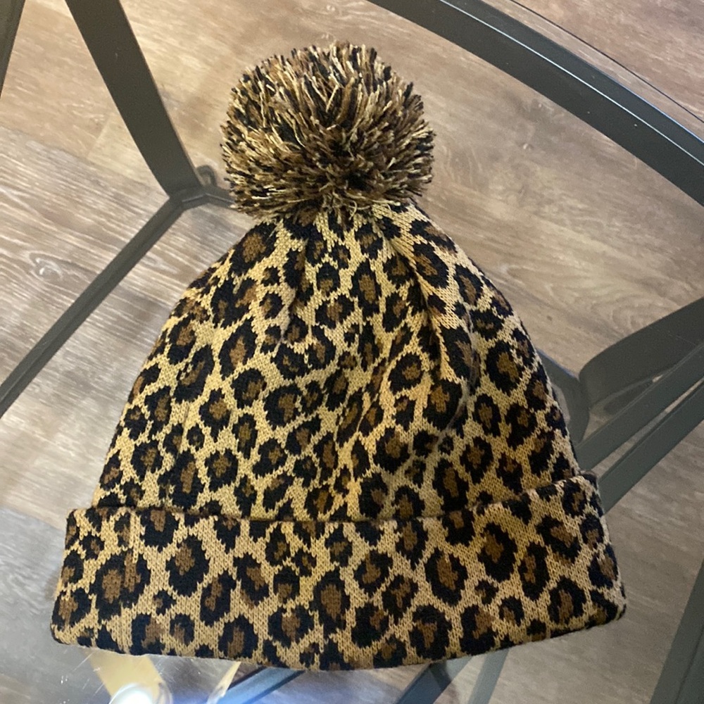 Leopard Pom Beanie